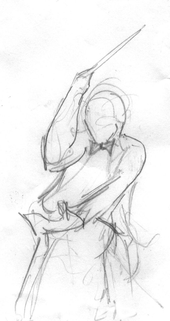 Dibujo de figura gestual.